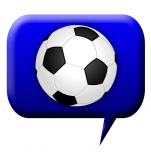 Soccer ball speech bubble